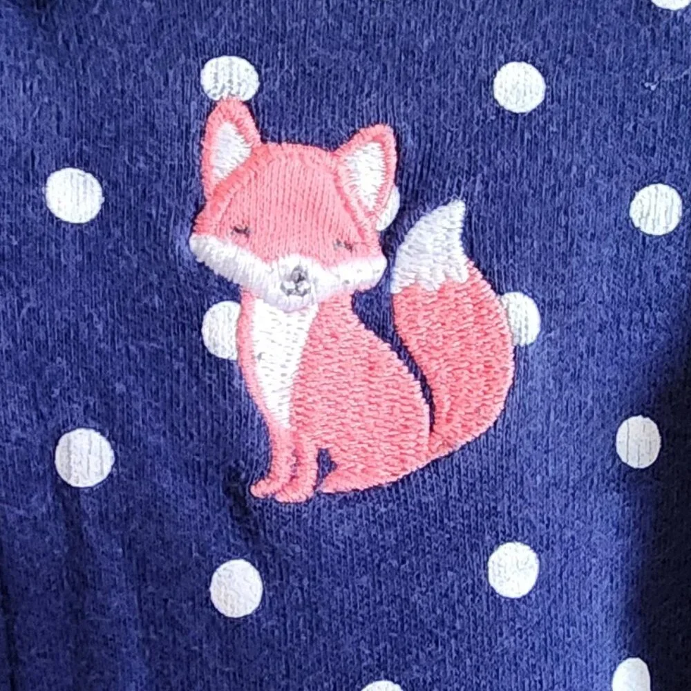 Carters Polka Dot Fox One Piece Outfit Size 6 Months